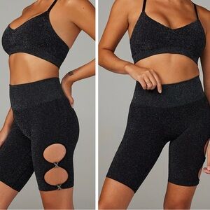 Savage X Fenty Bawdy Black Sparkly Baddie Knit Black Short